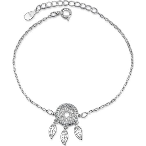 Korean version of the fashion personality ethnic style wild hollow feather female models silver plated bracelets JO078