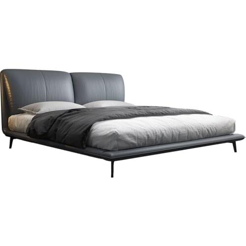 Italy style 1.8m king size bed for bedroom leather bed