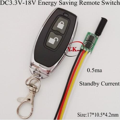 Lithium Alkaline Battery Remote Switch 3.3V 3.7V 4.2V 4.5V 6V 7.4V 9V 12V 13V 16V 18V Small and Power Saving Wireless Switch 433