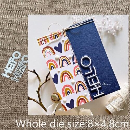 XLDesign Craft Metal stencil mold Cutting Dies hello letter decoration scrapbook die cuts Album Paper Card Craft Embossing