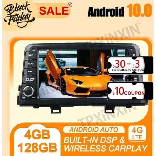 DSP Android 10.0 PX6 IPS Carplay 4+128G For KIA Morning 2016-2020 Multimedia Player Auto Radio Tape Recorder GPS Navi Head Unit