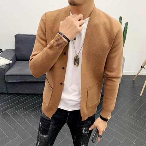 Men Fashion Korean Clothing Entity Quality More Color 2020 New Four Color Cardigan Sweater Men Erkek Kazak Sweter Masculino