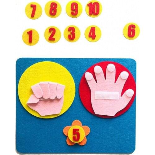 Nonwoven Learning Counting Digital Kindergarten Handmade Felt Children Early Teaching Finger Numbers Toys Aids DIY Package