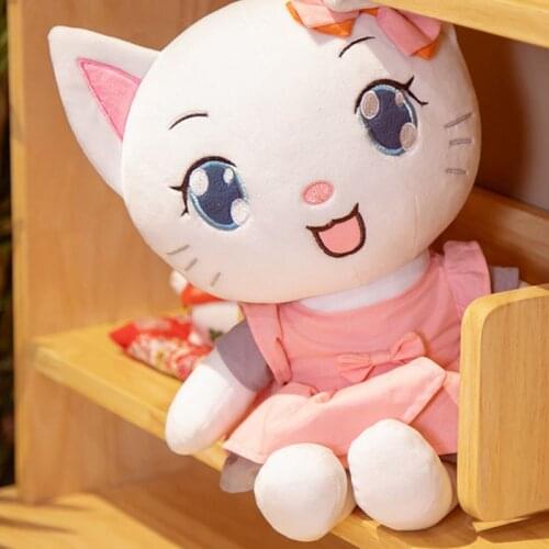New Kawaii Soft Cat Plush Toy Big Hugging Pillow Cute Pink Skirt Cat Dolls Stuffed Animal Toys Children Kids Girl Lover Gift