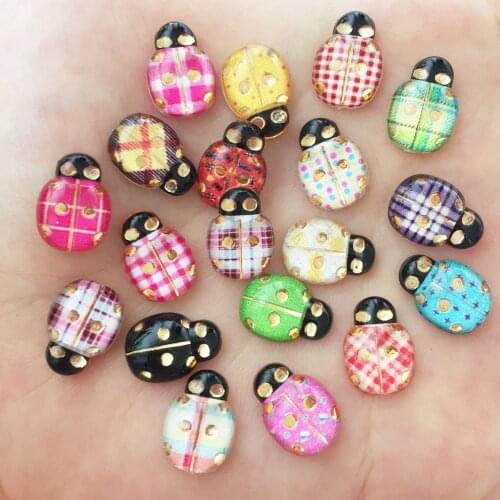 New 60pcs mix resin Cute Colorful gold beetle Flat back rhinestone appliques DIY Wedding scrapbook craft SF640*2