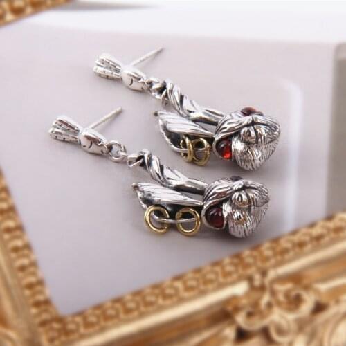 New Retro Big Ear Rabbit Earrings Asymmetrical Style Fashion Temperament Trend Female Earrings
