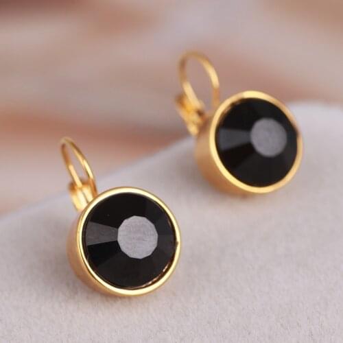 Single diamond and big gems new all-match earrings