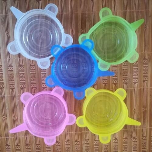 Food-grade Silicone Fresh-keeping Cover Reusable Universal Stretch Canning Lid Airtight Cooking Plastic Wrap Kitchen Accessories