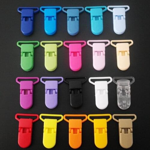 Plastic Suspender Clips 25mm Pacifier Jewelry Making Pacify Dummy Soother Holder For Baby Feeding Accessories Tools Multi Color