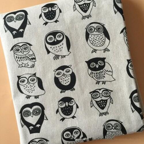 Printed owl Cotton Linen Fabric Patchwork Quilting Sofa Table DIY SewingCloth Furniture Cover Tissue Cushion Material
