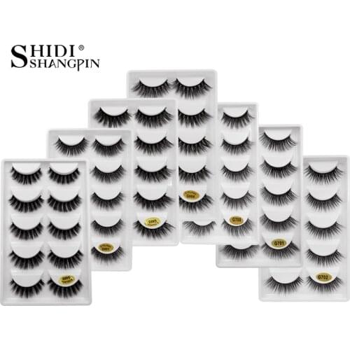 SHIDISHANGPIN Natrual Mink Eyelashes Fluffy 3D Lashes Reasuble 3D Mink False Eyelashes Full Professional Makeup Maquiagem Cilios