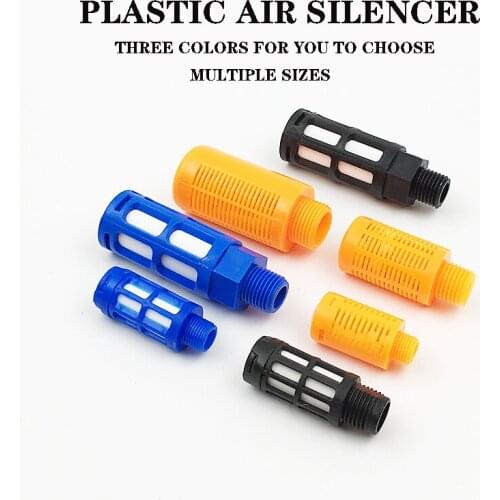 Air muffler plastic exhaust muffler pneumatic 1/8 1/4 3/8 1/2 external thread suction filter slide valve lock