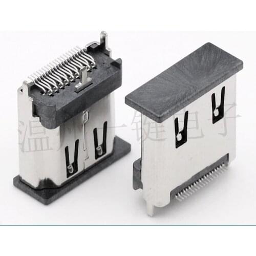 10pcs HDMI Vertical patch heightening and capping 15.0 interface HD transmission socket Curved feet HDMI female 19P female