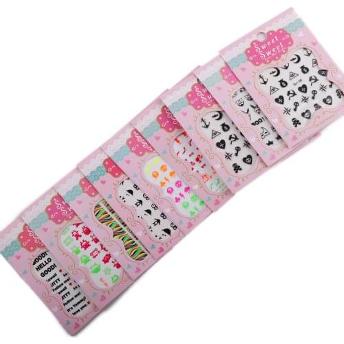 20 Sheets 3D Fluorescence Self-Adhesive Nail Art Sticker Different Series Animal Stripe 3D Printing Nail Decoration