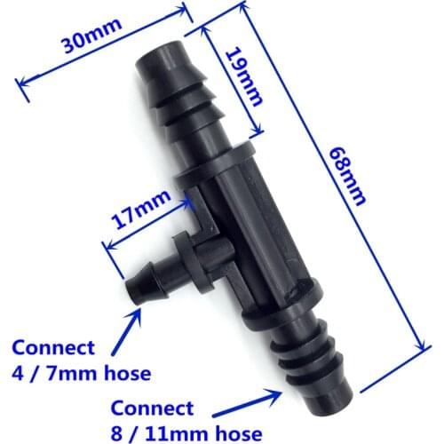 5 Pcs 8/11 Mm To 4/7 Mm Flowerpot Garden Lawn Irrigation System, New High-quality T-hose Connector Irrigation Pipe Free Shipping