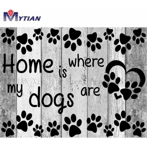 5D DIY Full Drill Square Round Diamond Painting Home is Where my Dogs are Crystal Diamond Embroidery Mosaic Picture Needlework