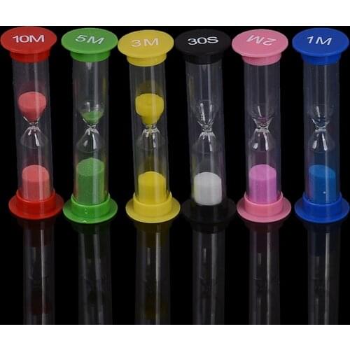 6pcs 30s/1/2/3//5/10 minutes Colorful Hourglass Sandglass Sand Clock Timers Sand Timer