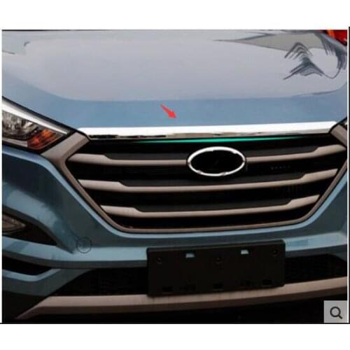 ACCESSORIES FIT FOR 2015 2016 2017 for HYUNDAI TUCSON TL CHROME FRONT HOOD BONNET GRILL LIP MOLDING COVER TRIM BAR GARNISH