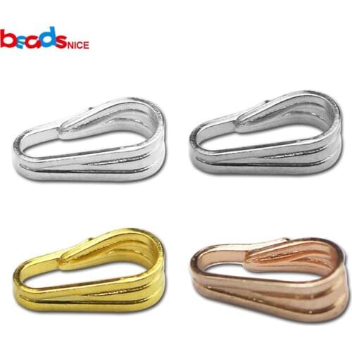 Beadsnice 925 Sterling Silver Snap on Bails Pendant Pinch Bails Simple Basic Classic DIY Handmade Findings ID 27435