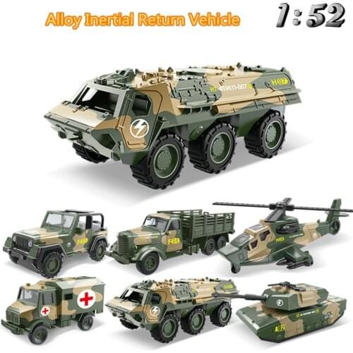 Children Alloy ABS Military Model Simulation Vehicle Tank Transport Helicopter Armored Vehicle Die Casting Birthday Gift Toy Set