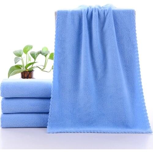 Coral Fleece Cleaning Hair Towel Coral Velvet Soft Microfiber Hand Towel 35x75cm Plain Hand Towel 6 Colors