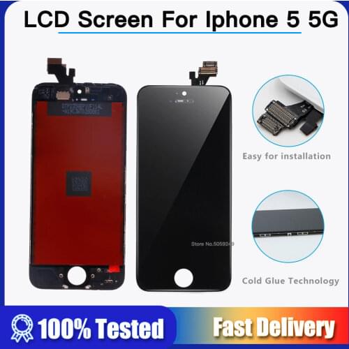 AAA Quality LCD Display For Iphone 5G Touch Screen For iphone 5 A1428 A1429 A1442 lcd Replacement OEM Digitizer Assembly Screen