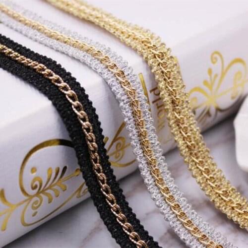 Lace Trim Lace Ribbon Gold Silver Braided Lace Ribbon Clothes Accessories Collar Sewing Garment Embroidered Headdress Materials