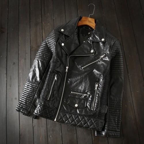 Men Motorcycle Pu Leather Jacket Autumn Winter New Camouflage Vintage Zipper Short Coat Fashion Black Military Biker Jacket