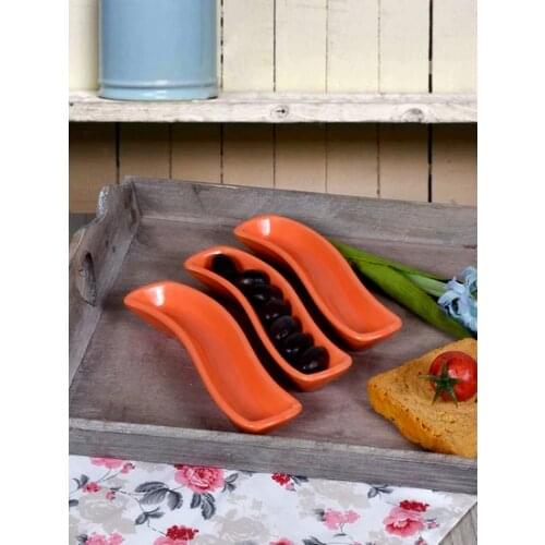 Orange Ivory Olive Grove 18cm 3 Pcs Stoneware Earthenware