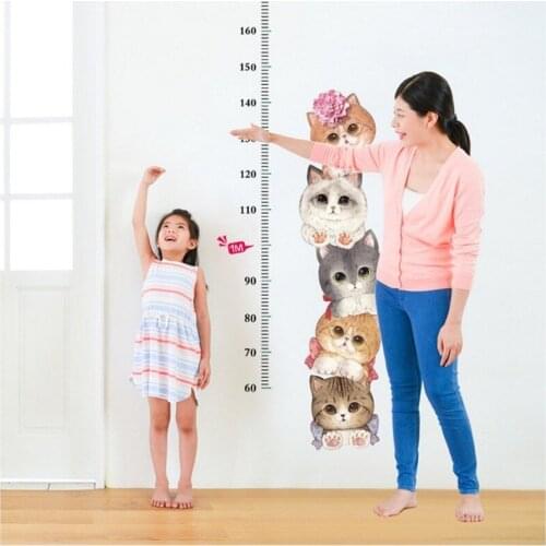 Cat Height Stickers Children Room Living Room Kindergarten Decoration Modern for Tile Furniture Stickers 3D Sticker PVC