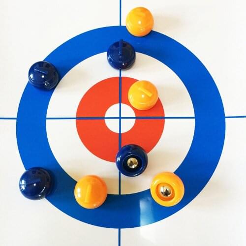 Tabletop Curling Game Compact Entermainent Curling Board Mini Table Games Family School Travel Play Curling Training Game Set