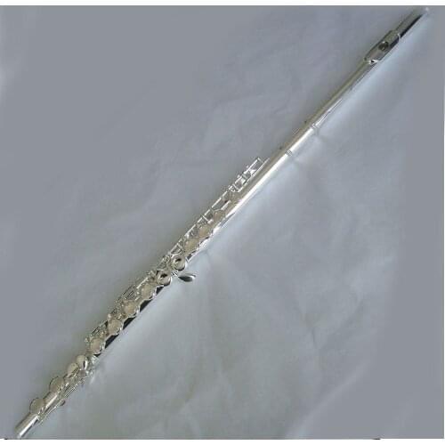 New 18 open holes C flute + E key SILVER plated body