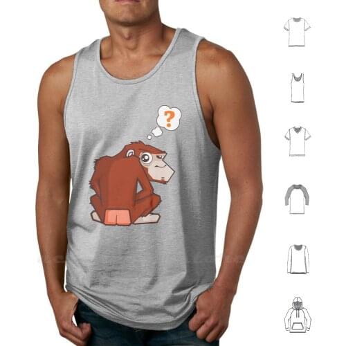 Monkey Wtf ? ? ? Tank Tops Vest Sleeveless Animal Ape Fun Humor Monkey Spank Wanker Weird Geek Cartoon Love Cute