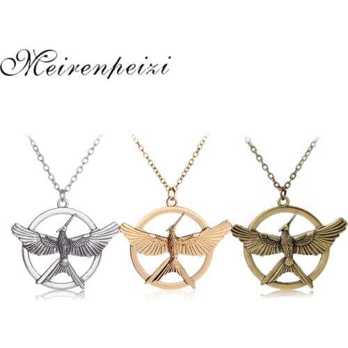 Hunger Games 2 3 Necklace Bird Eagle Animal Arrow Logo Pendant Vintage Fashion New Hot Movie Jewelry For Men Women Kids Children
