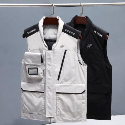 White Duck Down Causal Multi Pocket Men Vest For Winter Autun Male Thick Warm Parka Travel Sleeveless Waistcoat With Many