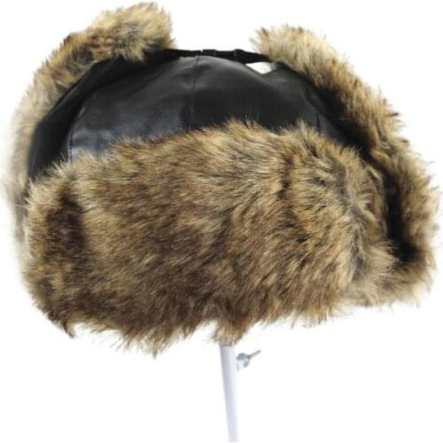 Unisex Bomber Hats Outdoor Faux Leather Winter Warm Snow Ski Hat Caps Windproof Ear Protection Cap For Women Men High Quality