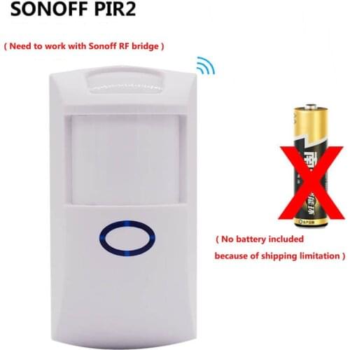 Smart Home Alarm Security Sonoff PIR2 433Mhz RF PIR Motion Sensor Alarm System Compatible with RF Bridge for Alexa Google Home
