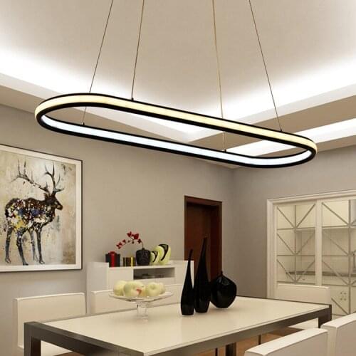 Nordic Modern Office Lighting LED Hanging Line lamps New Pendant Light Oval Ring Lighting For Dining Room Study Table Kitchen