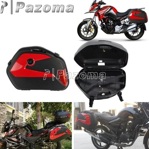 1 Set Universal Red Motorcycle 20L Side Cases Panniers Side Box Tail Luggage for Suzuki DL650 GW250 Yamaha Honda CB Kawasaki