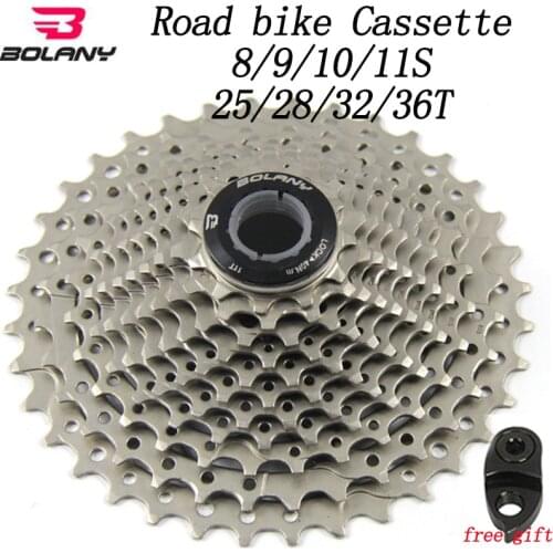 BOLANY Road Bike Cassette 8/9/10/11 Speed Bicycle Freewheel Ultralight High Strength 25T 28T 32T 36T Bike Sprocket Cycling Part