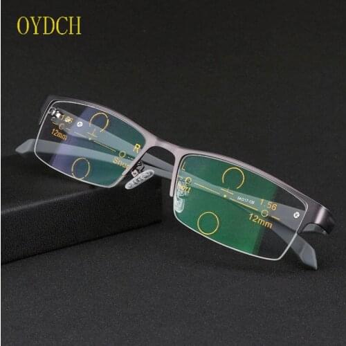 High-grade mens reading glasses with near-far dual-purpose progressive multi-focus sun-discolored dual-light reading glasses