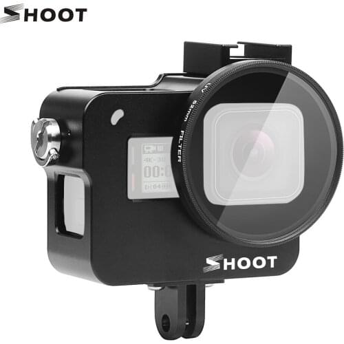 SHOOT Protective Aluminum Camera Cage Skeleton Housing Case with 52mm UV Filter for GoPro Hero Action Camera