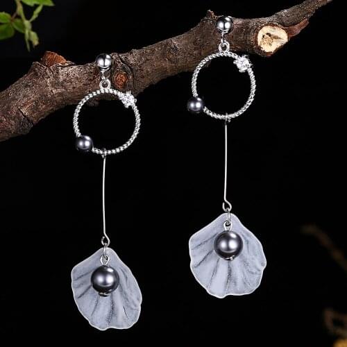 925 Sterling Silver Mother Of Pearl Earrings Fun Female Wedding Women Accessories Drop Earrings Shell Fine Jewelry 925 Silver