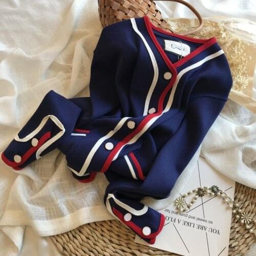 Color Contrast O-neck Long Sleeve Women Cardigans V-neck Single-breasted Elegant Straight Knitted Sweater Top for Lady Autumn