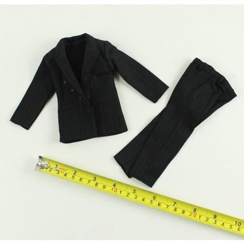 1/6 Scale Male Figure Accessory Gentleman Clothes Black Striped Suit Clothes Set Model for 12 inches Action Figure Collectible