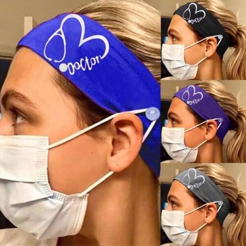 10 Pcs/Lot Fashion Female Elastic Heart Shape Stethoscope Women Hair Band Accessories Print Nurse Doctor Headband With Button