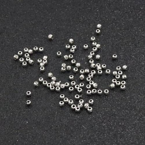 100Pcs Size 2.5mm Hole 1.5mm Antique Color Loose Spacers Metal Sead Beads For Jewelry Making Handmade Bracelet DIY Accessories