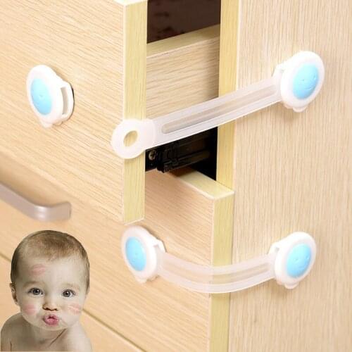 2 Pcs/lot Children Kids Safety Lock Protection Multipurpose Cabinet Lock Plastic Kids Drawer Lock Long Style