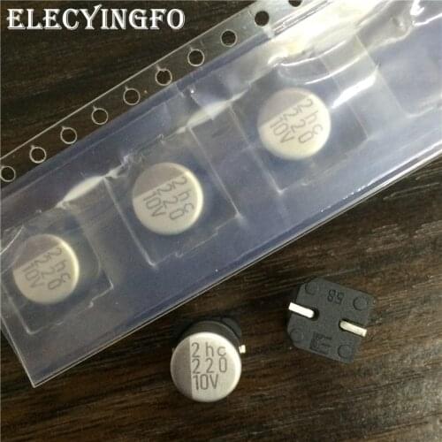 50pcs 220uF 10V220UF ELNA RVC series 8x10mm Long Life 10V220uF Chip type SMD Aluminum Electrolytic Capacitor