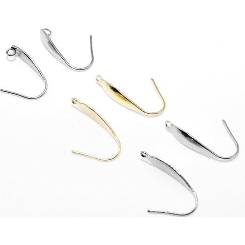 50pcs/lot 316L Stainless Steel Silver Color 20mm Earring Hooks Wire Settings Base Settings for DIY Jewelry Making Findings
